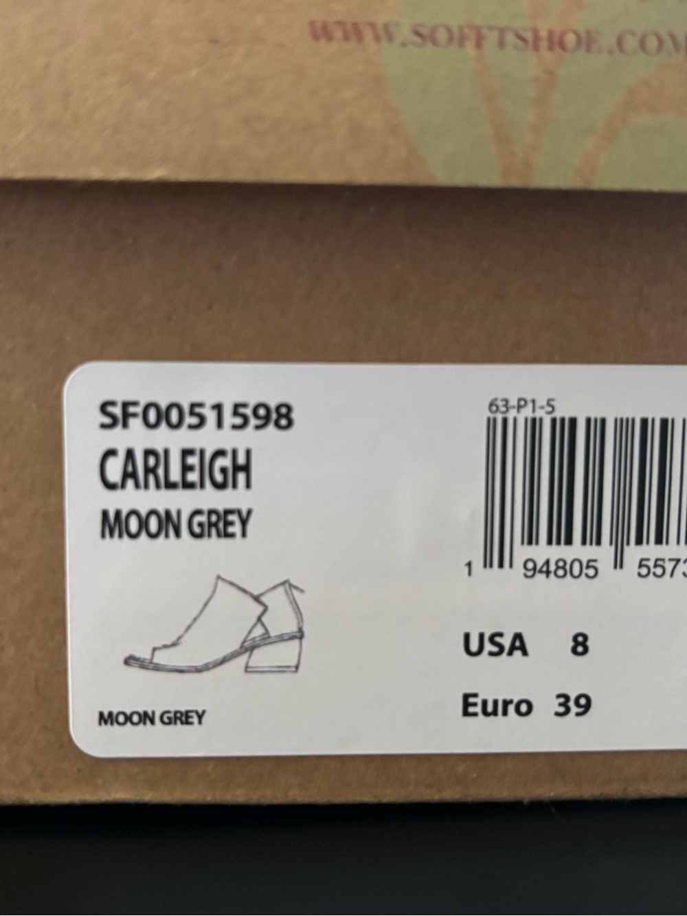 Sofft Shoes Carleigh Moon Grey Open-Toe Heel Sandal Women’s Size 8M - Picture 5 of 16